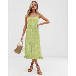 Faithful the brand yasmin midi dress in lime color